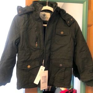 Kids jacket 6 7 xs green new